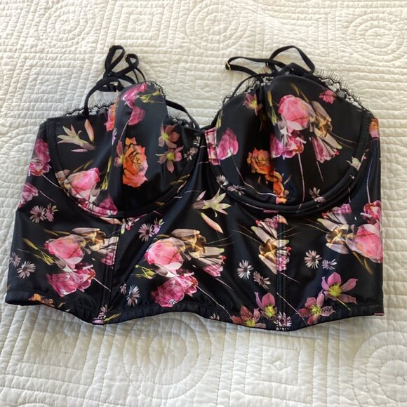 Victoria’s Secret Very Sexy Longline Floral Bra Bustier Corset 34D - Picture 2 of 10